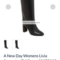 Women's Livia Stovepipe Tall Boots Black - A New Day - Size 10