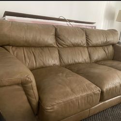 Set 3, 2 Of Italian Leather Couches. 