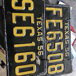 1956 Texas License Plates