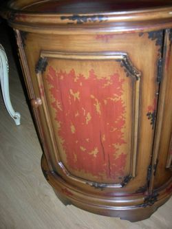 Distressed Accent Table Featuring Concealed Storage Inside