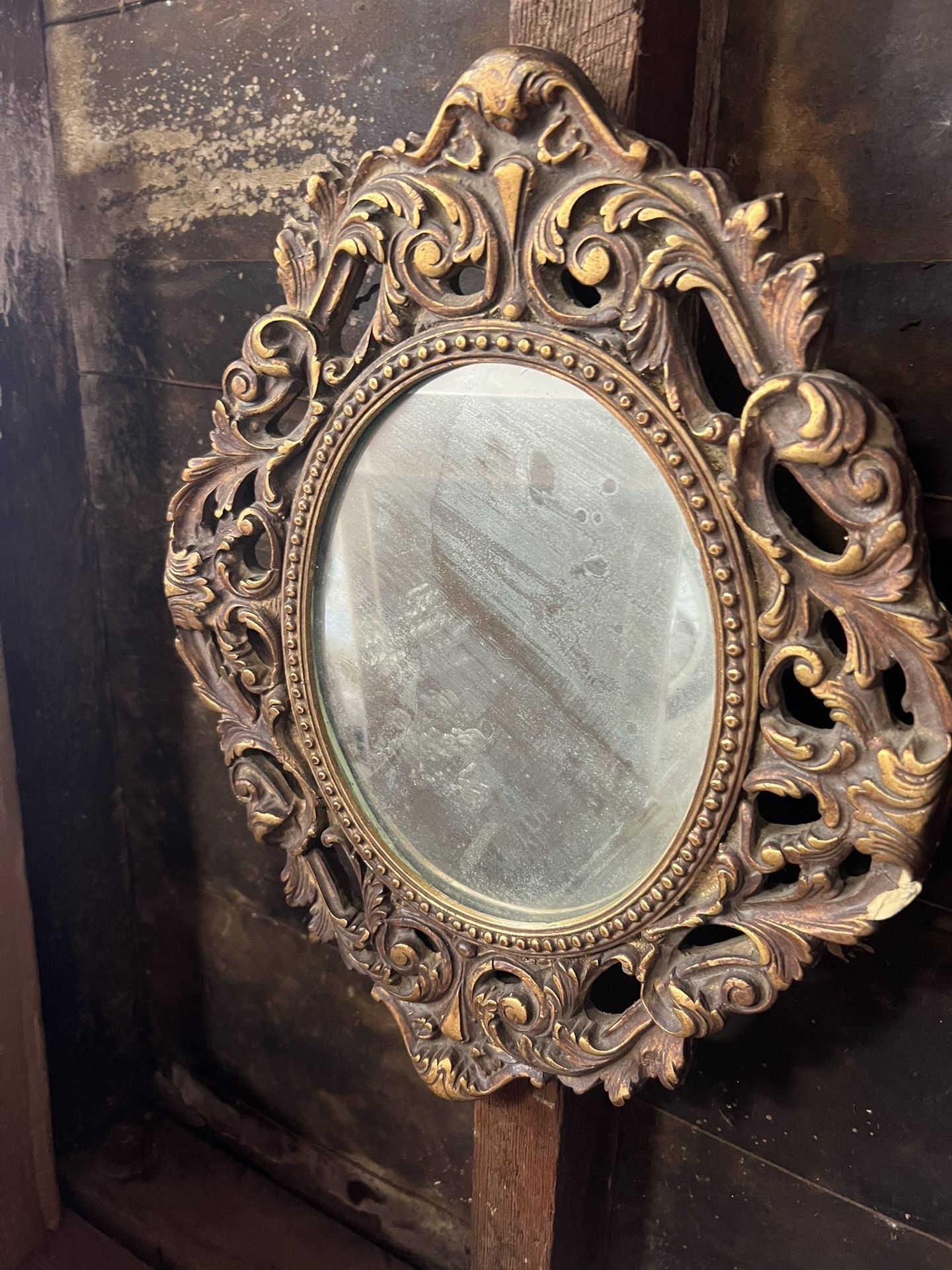 Antique Gilt Plaster and Wood Mirror
