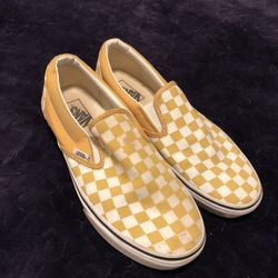 Vans Yellow Checkered Sneakers