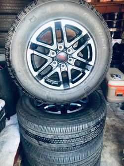 New 265 65 R 18” General Grabbers. Tacoma TRD Store wheel/tire set. Have a Fifth TRD rim w/matching General tire. $750 set of 4. $900 set of 5 all mat