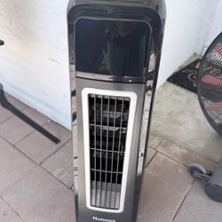 Hessaire Portable Evaporative Air Cooler Tower Fan w/ Remote Control – Black