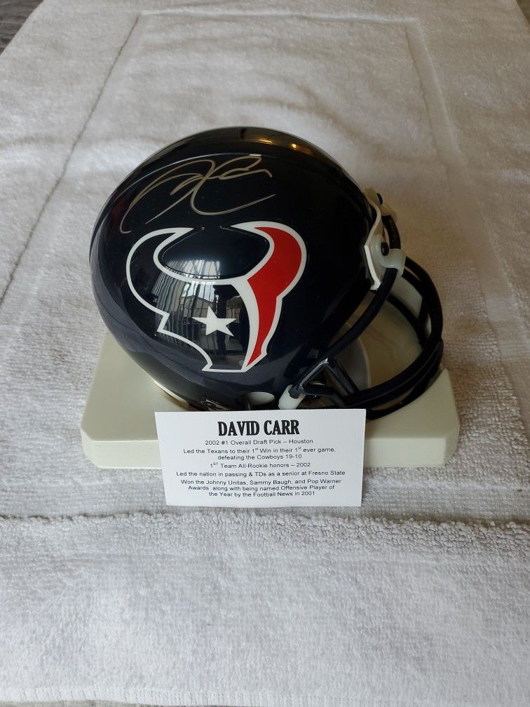 David Carr / Houston Texans Autographed Mini Helmet