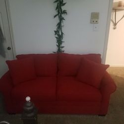 Red Micro Fiber Love Seat
