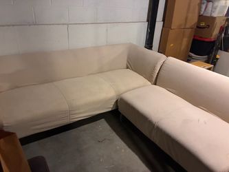 Beige Fabric Sectional Sofa