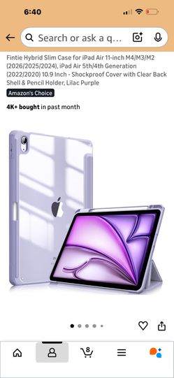 iPad Case Lilac Color Used 2 Times Like NEW