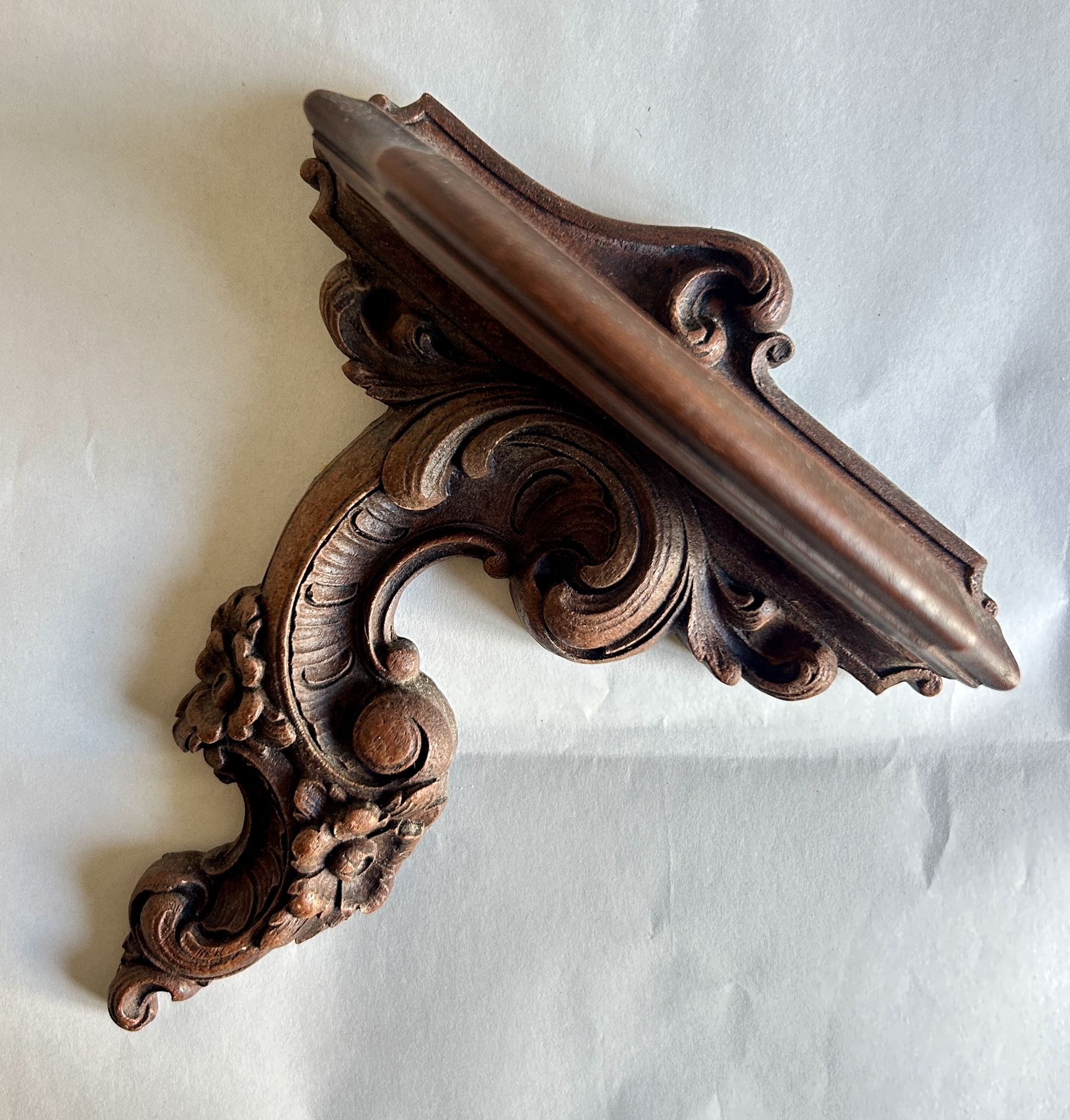 Antique Syroco Hand Carved Ornate Wood Shelf