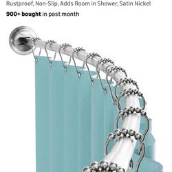 Curved Shower Rod With Hooks