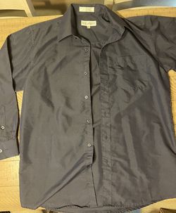 Daniel Ellissa Mens Dark Blue Long Sleeve Dress Shirt 15.5 32-33 Button Down