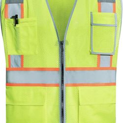 💚 $10 Brand New In Box Safety Vests With Reflective Edging and 4 Reflective Straps Size Xxl