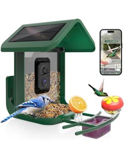 Bird Feeder with Camera Solar Powered : Smart Camera Bird Feeder 2K Live Feed Cam for Backyard - AI Identify Auto Capture Videos Pictures, Gifts for B