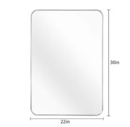 Rectangular Wall Mirror 22x30 Silver Frame