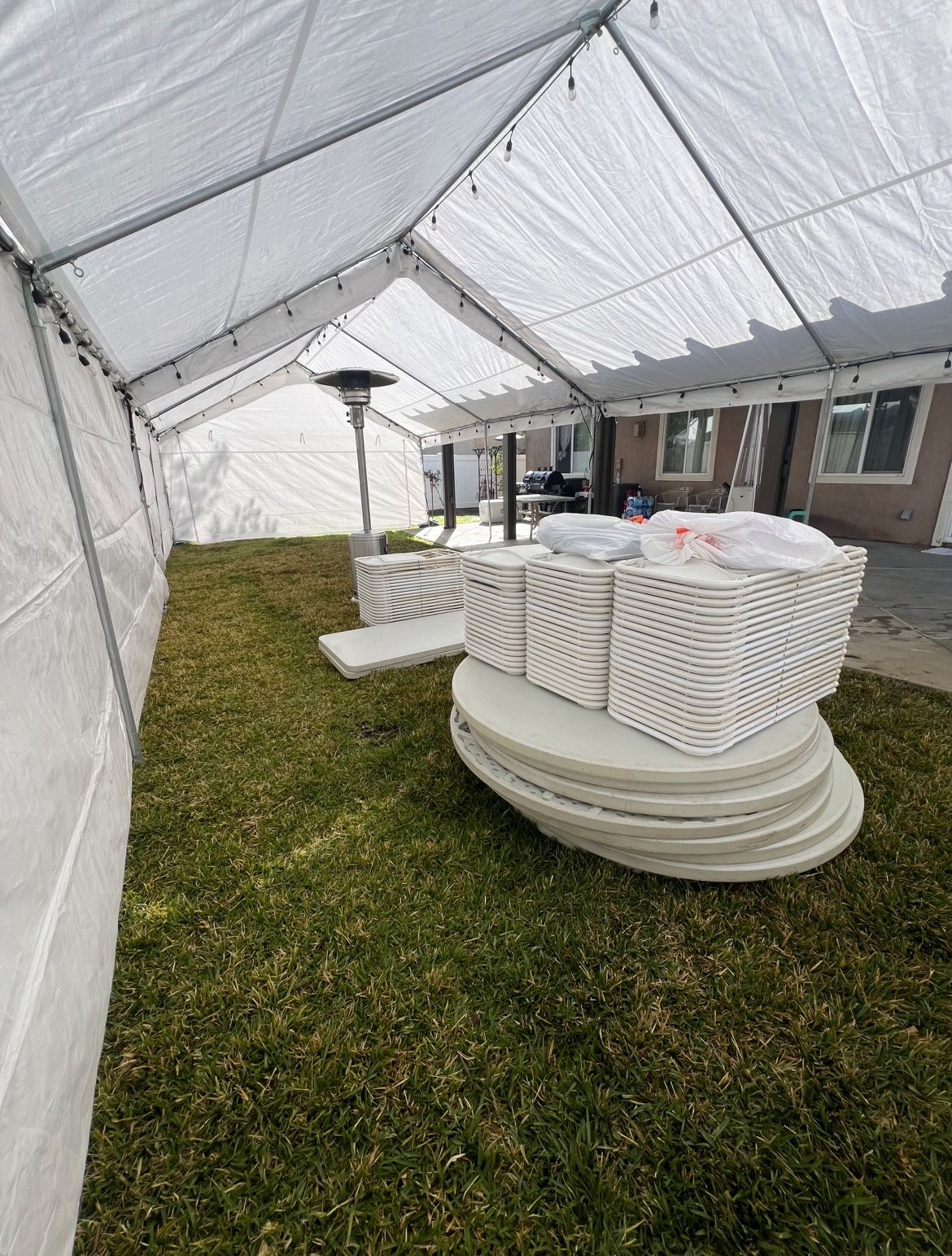 chairs,tables,tents,heaters