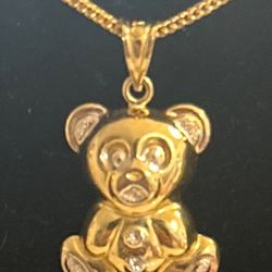 Real Gold  Chain And Pendant 