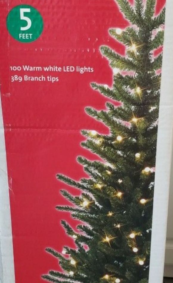 Big Lots Winter Wonder Lane 5' Artificial Christmas Tree In Planter W/ Mini Globe Clear Lights New