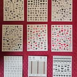 Black/Red/Gold Nail Art (Stickers)