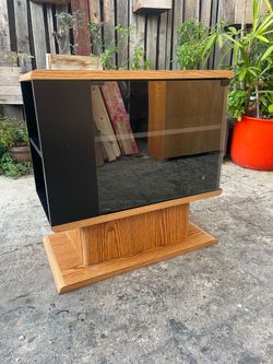 Vintage Postmodern Oak Laminate Media Cabinet / Stereo Cabinet  1980’s 1990’s