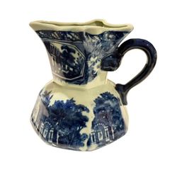 Vintage blue / white ceramic pitcher