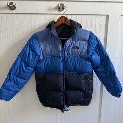 North Face Winter Snow Puffer Jacket Reversible (Size = Large 13 - 16 Years Old)