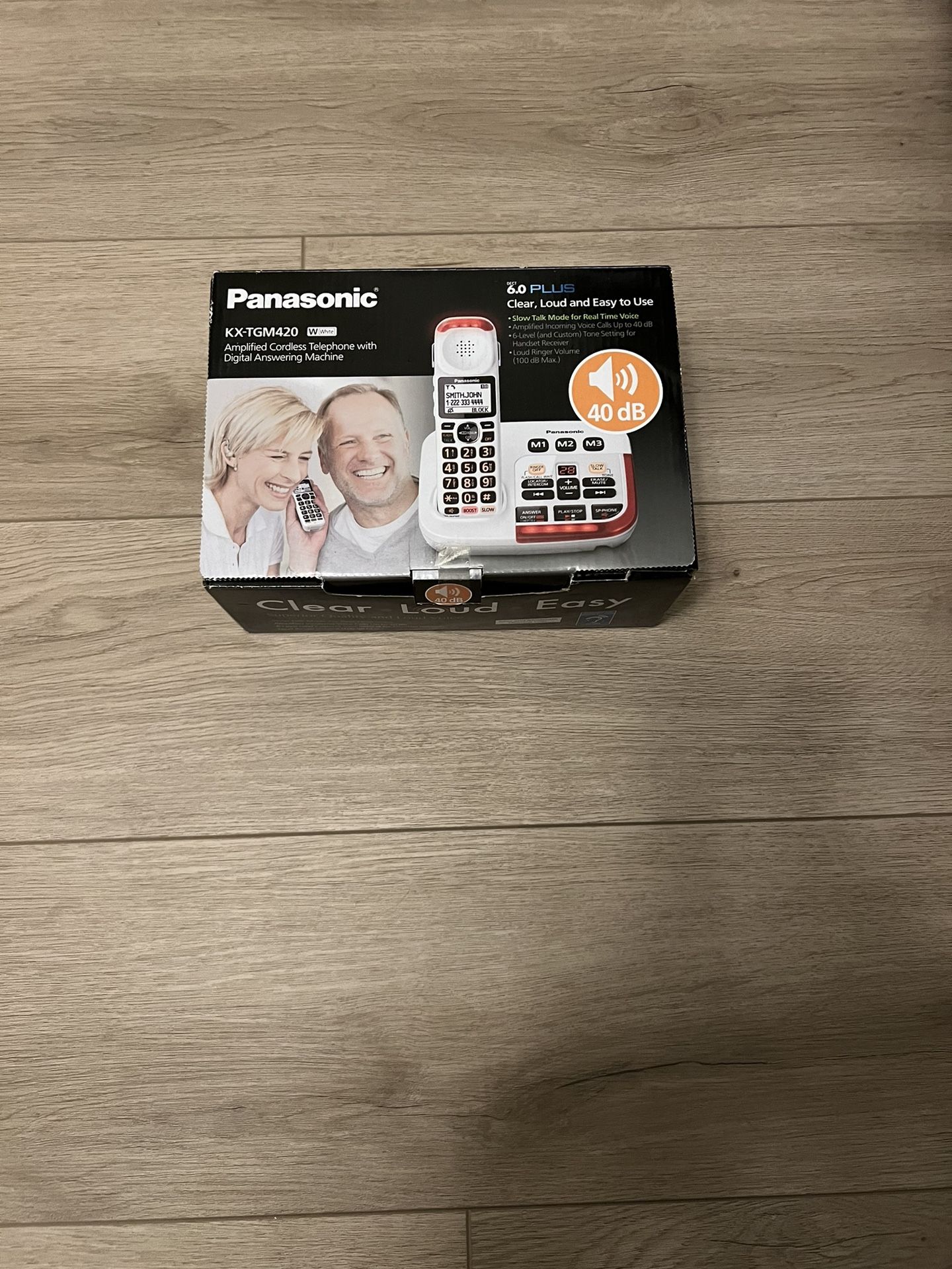 Panasonic KX-TGM420W 1 Handset Amplified Cordless Phone w/answering machine 6.0