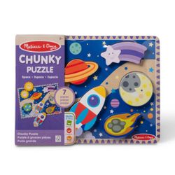 Melissa & Doug Space Wooden Chunky Learning Puzzle - 7 Pieces - FSC Certified