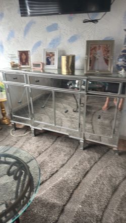 glass shelving unit