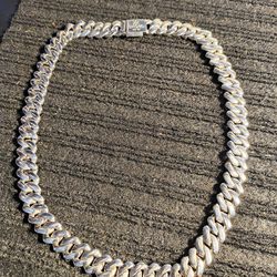Silver TITANIUM 20 inch iced chain with bracelet