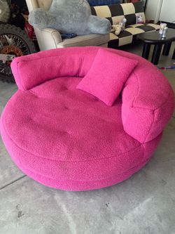 Pink cushion chair