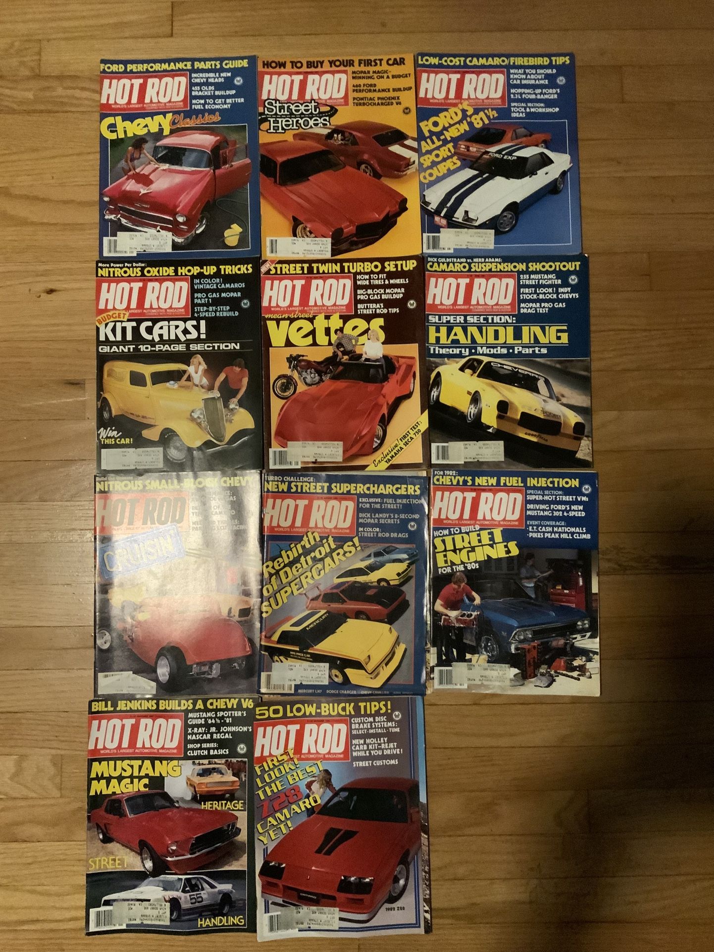 Vintage Set Of 11 Hot Rod Magazines From 1981