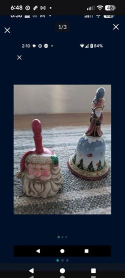 Santa Claus Christmas Bell Figurines Set of 2