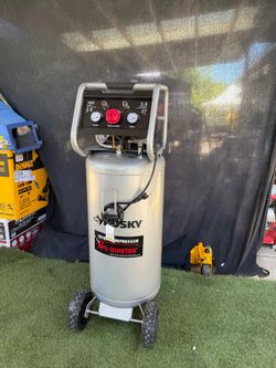 Husky
27 Gal.165 PSI Vertical Electric Oil-Free Quiet Auto/Workshop Air Compressor with Dual Gauges and 2-Quick Couplers