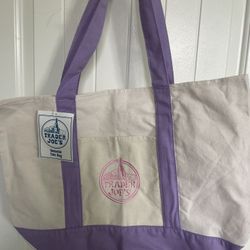 Trader Joe’s Large Lavender Tote bag New 