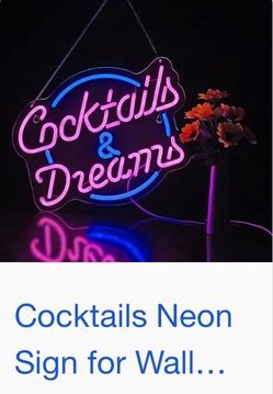 Cocktails & Dreams Neon Wall Sign (brand new)