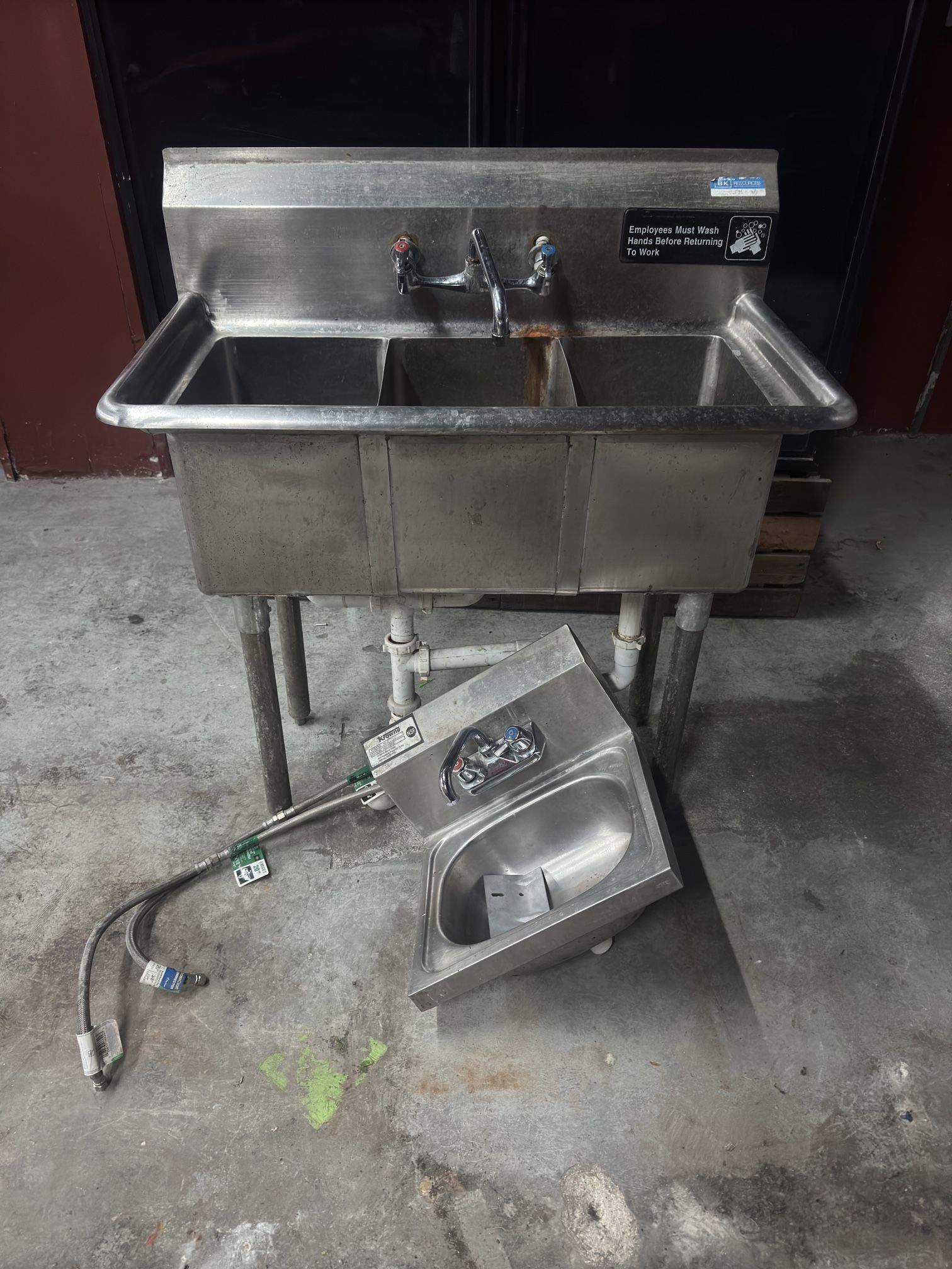 Three Compartment Sink And Hand Sink