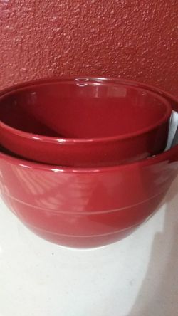 Home interior 2 big red bowls
