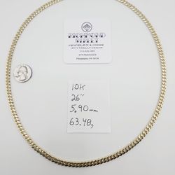 10k gold 26" miami cuban link chain