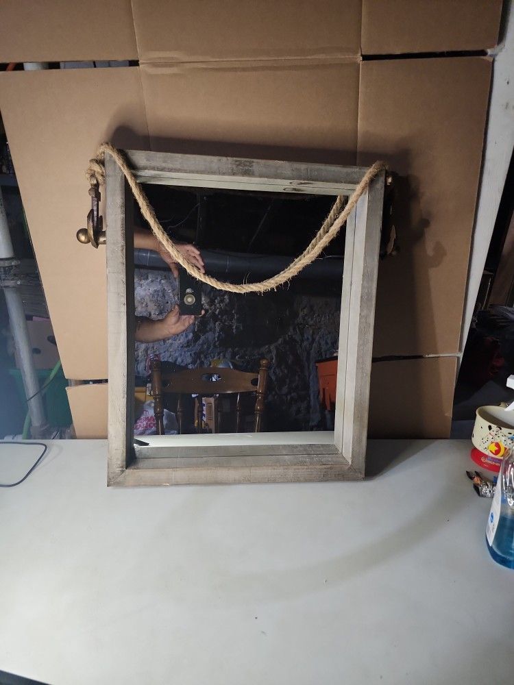 Hobby Lobby 22"X18" Maritime Anchor Rustic Wall Mirror.