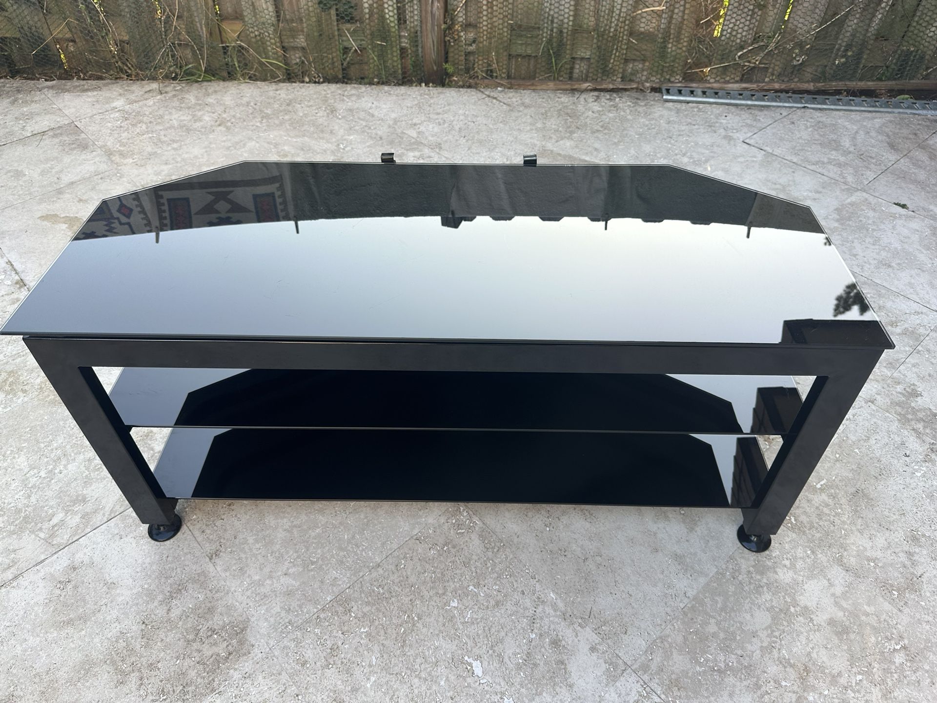 FREE! Glass Top Black TV & Appliance Stand
