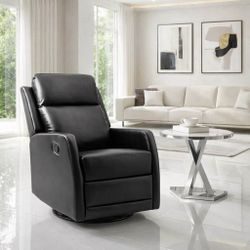 Recliner chair , Elegant , Black Rocker Recliner with Wingback H-6
