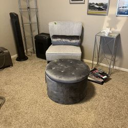 Chair And Storage Ottoman 