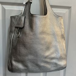 Authentic Silver metallic Burberry hobo / shoulder handbag.