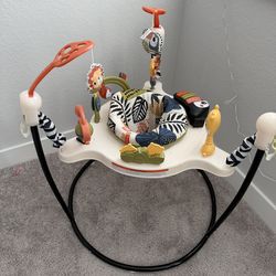 Fisher-Price Baby Bouncer Palm Paradise Jumperoo Activity Center with Music Lights Sounds and Developmental Toys