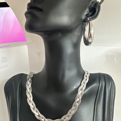 Necklace Hoops Earrings Set - For Sale !