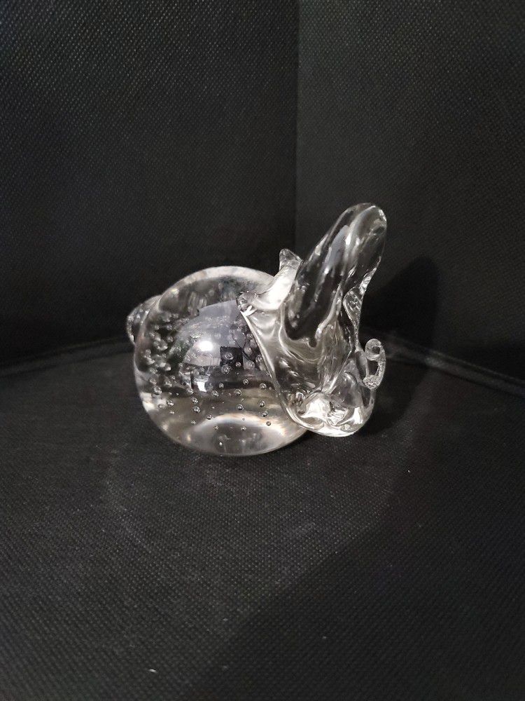 Hippo Paperweight Bubble Glass