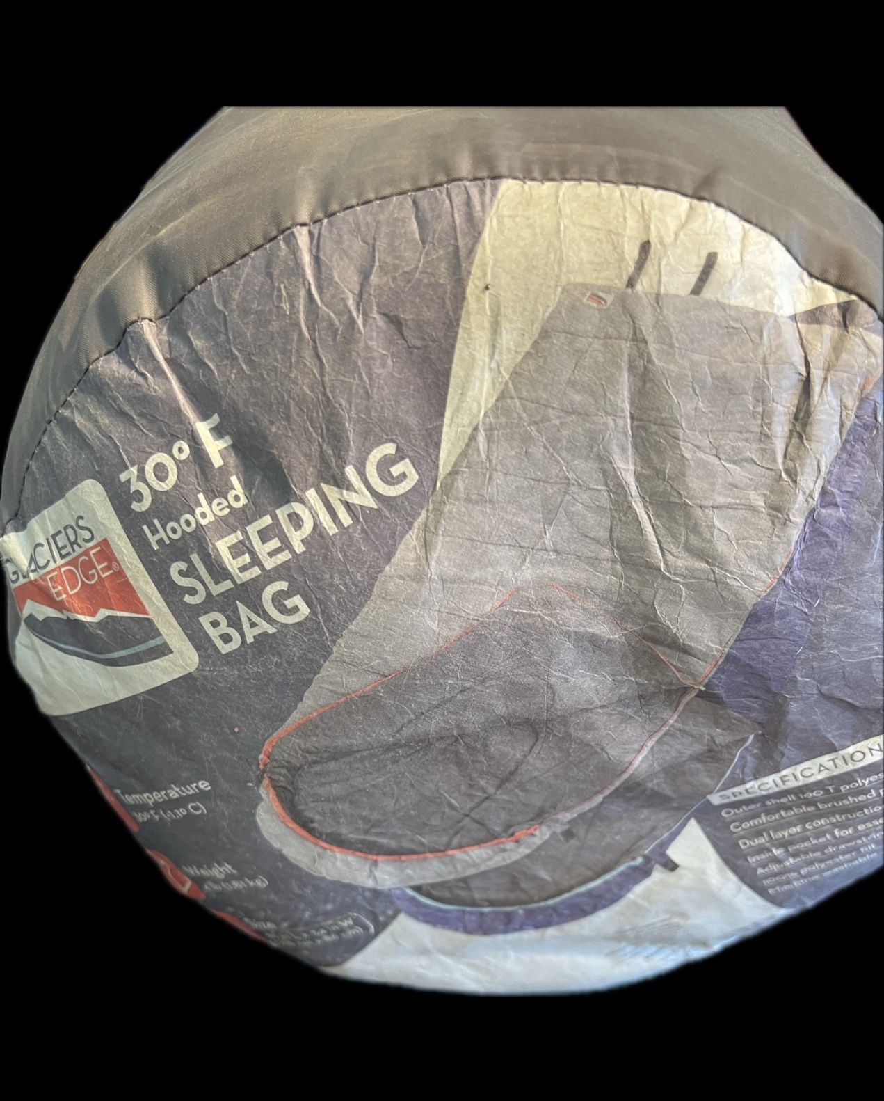 Glacier's Edge 30-Degree Hooded Sleeping Bag In Carrying Bag