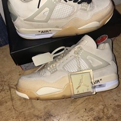 Jordan 4s Off White With Box Size 11”5