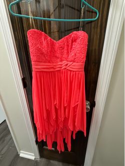 Coral Strapless Formal Dress
