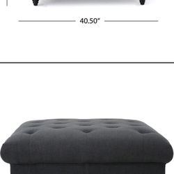 Square Fabric Ottoman 